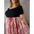 Šaty dlhé voľnočasové letné krátky rukáv dámske nadrozmer MONIE  (48/50/52 ONE SIZE) TALIANSKA MÓDA IM425330/DU růžová 48/50/52