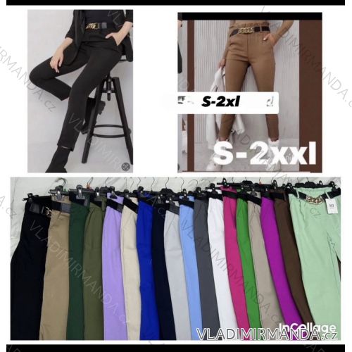 Nohavice elegantné s opaskom dámske nadrozmer (S-2XL) TALIANSKA MÓDA IMWGA252791