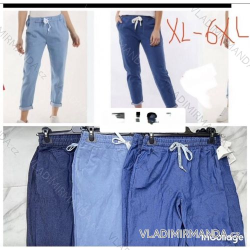 Nohavice riflové 3/4 krátke dámske nadrozmer (XL-6XL) TALIANSKA MÓDA IMWGA252792