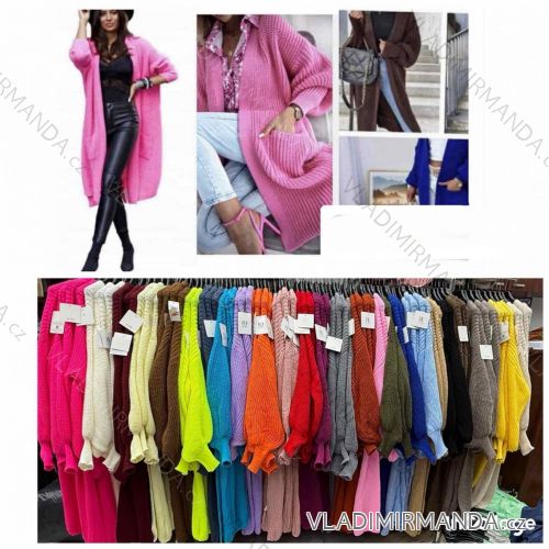 Cardigan pletený dlhý rukáv dámsky (S/M/L ONE SIZE) TALIANSKA MÓDA IMWGA252801
