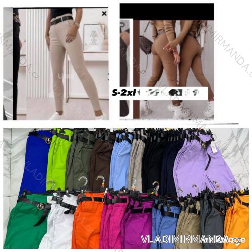 Nohavice elegantné s opaskom dámske nadrozmer (S - 2XL) TALIANSKA MÓDA IMWGA252802