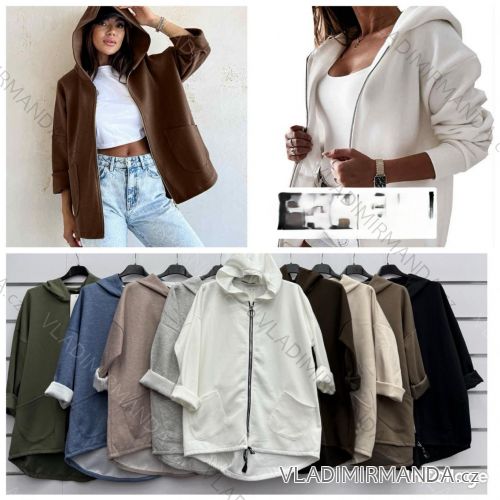 Mikina s kapucňou na zips dlhý rukáv MASELKO dámska (S/M/L ONE SIZE) TALIANSKA MÓDA IMWGA252805
