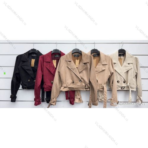 Bunda krátka koženková dlhý rukáv dámska (S/M/L ONE SIZE) TALIANSKA MÓDA IMWKK252816