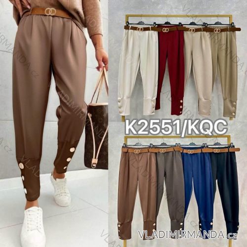 Nohavice elegantné s opaskom dámske MASELKO (S/M/L ONE SIZE) TALIANSKA MÓDA IM425536