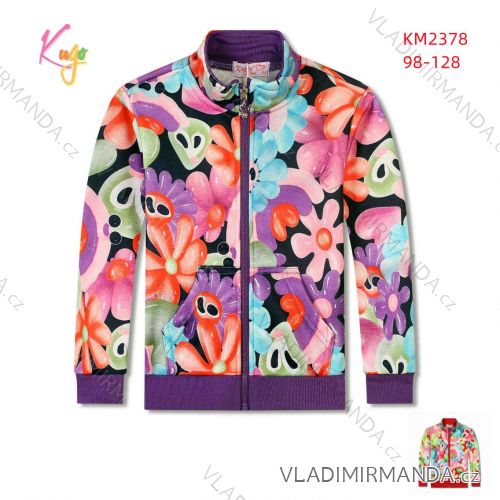 Mikina teplá na zips dlhý rukáv detská dievčenská (98-128) KUGO KM2378