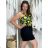 Tielko letné kvetované, bodka a citrónky lemon dámske nadrozmer SUMMER  (M/L/XL ONE SIZE) TALIANSKA MÓDA IMM25M0711XL/DUR M/L/XL biela