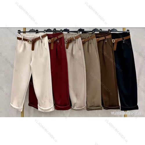 Nohavice elegantné s opaskom dámske (S/M/L ONE SIZE) TALIANSKA MÓDA IMC25341