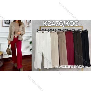 Nohavice dlhé elegantné s opaskom dámske (S/M/L ONE SIZE) TALIANSKA MÓDA IMC25343