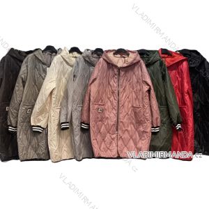 Bunda jesenná s kapucňou na zips dlhý rukáv dámska nadrozmer (50/52/54 ONE SIZE) TALIANSKA MÓDA IMC25344