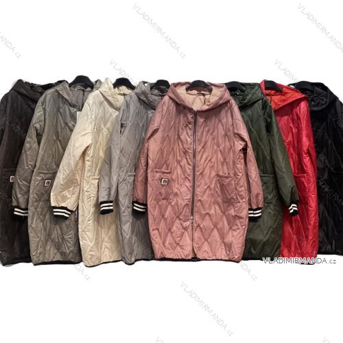 Bunda jesenná s kapucňou na zips dlhý rukáv dámska nadrozmer (50/52/54 ONE SIZE) TALIANSKA MÓDA IMC25344