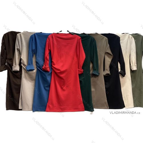 Šaty elegantný dlhý rukáv dámske (S/M/L ONE SIZE) TALIANSKA MÓDA IMC25347