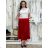 Sukňa dlhá saténová skladaná dámska VALÉRIA (S/M/L ONE SIZE) TALIANSKA MÓDA IMM22FS22091/DU S/M/L červená