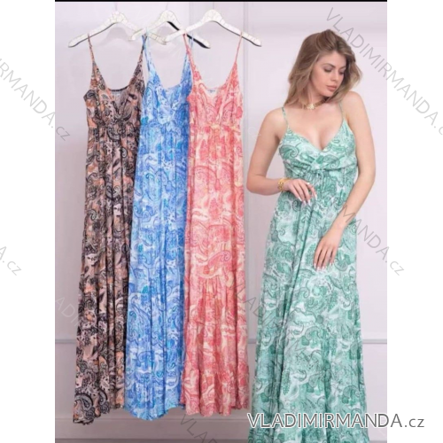 Šaty dlhé letné na ramienka dámske nadrozmer (M/L - XL/XXL ONE SIZE) IMWGD25V075