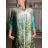 Šaty letné 3/4 rukáv oversize dámske AMELIA (S/M/L ONE SIZE) TALIANSKA MÓDA IMPEM25CA2800/DU S/M/L zelená