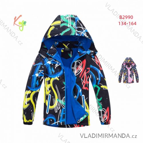 Bunda šusťákové dorast dívčí a  chlapecká s flaušem   (134-164) KUGO B2990
