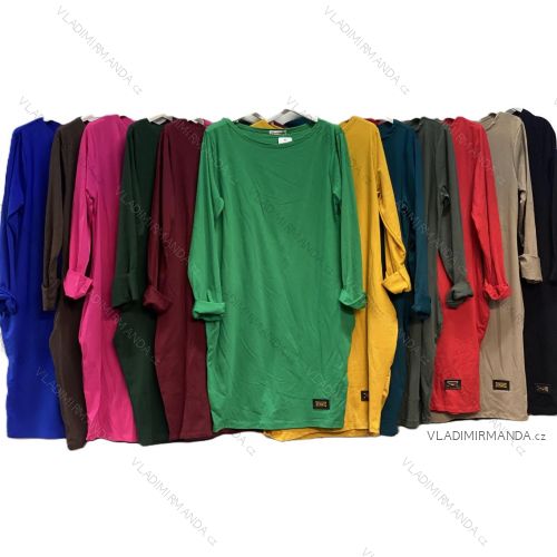 Šaty klasik dlhý rukáv dámske (S/M/L ONE SIZE) TALIANSKA MÓDA IMC25369