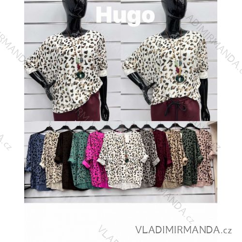 Tunika s príveskom 3/4 dlhý rukáv dámska (S/M/L ONE SIZE) TALIANSKA MÓDA IMWHA252724