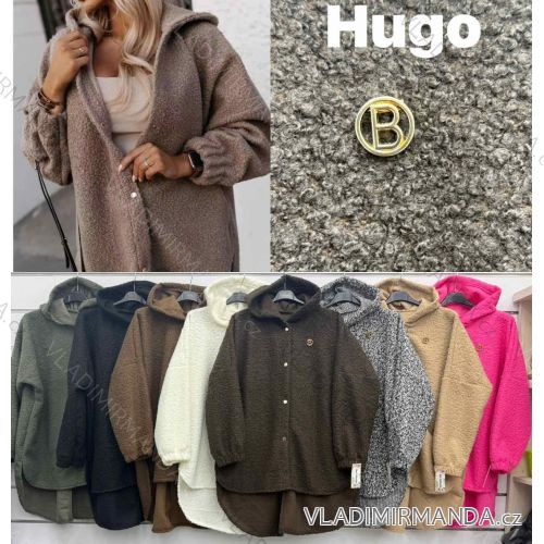 Kabát s kapucňou dlhý rukáv dámsky (S/M/L ONE SIZE) TALIANSKA MÓDA IMWAH252723