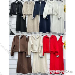 Súprava šaty a mikina dlhý rukáv dámska (S/M/L ONE SIZE) TALIANSKA MÓDA IMWGM252732