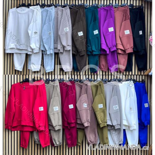 Súprava tepláky a mikina dlhý rukáv dámska (S/M/L ONE SIZE) TALIANSKA MÓDA IMWGB252742