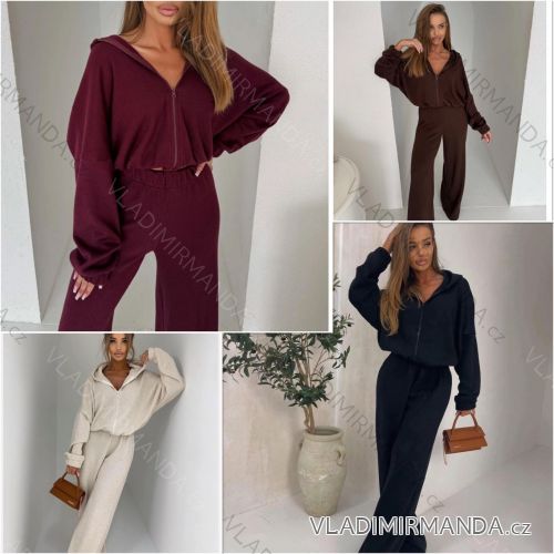Súprava nohavice a mikina dlhý rukáv máselko dámska (S/M/L ONE SIZE) TALIANSKA MÓDA IMWHP252757