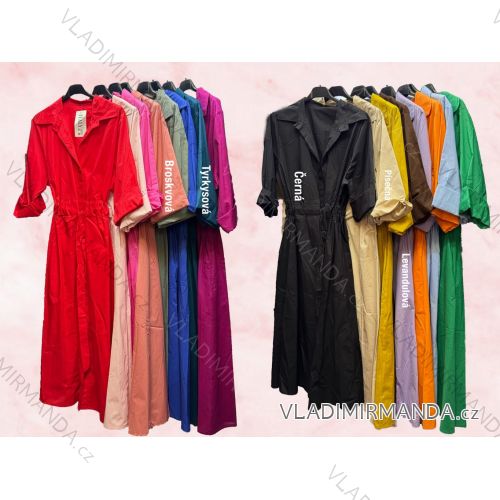 Šaty dlhé klasik 3/4 dlhý rukáv dámske (S/M/L ONE SIZE) TALIANSKA MÓDA IM525051