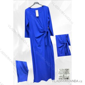 Šaty dlhé elegantný dlhý rukáv dámske nadrozmer (42/44/46 ONE SIZE) TALIANSKA MÓDA IM525054