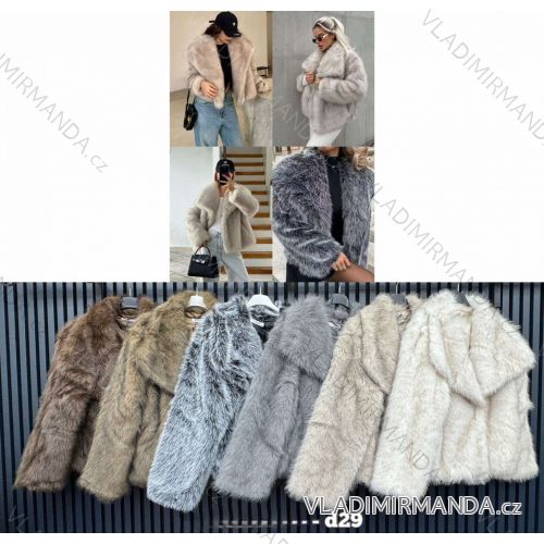 Kabát kožúšok dlhý rukáv dámsky (S/M-M/L) TALIANSKA MÓDA IMWCA252782