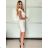 Šaty pouzdrové společenské elegantní bez rukávů dámské (S-XL) ITALSKÁ MÓDA IMM22Q51239 biela S