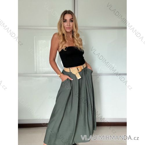 Sukňa dlhá s opaskom dámska (S/M/L ONE SIZE) TALIANSKA MÓDA IMM25M7755