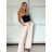 Nohavice dlhé letné s opaskom dámske (S/M/L ONE SIZE) TALIANSKA MÓDA IMM25M12297/DU -   béžová -   S/M/L