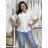 Košeľa oversize 3/4 dlhý rukáv ľanová dámska PAGE (S/M/L ONE SIZE) TALIANSKA MÓDA IMWAD25936/DU béžová S/M/L