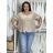 Košeľa oversize 3/4 dlhý rukáv ľanová dámska PAGE (S/M/L ONE SIZE) TALIANSKA MÓDA IMWAD25936