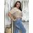 Košeľa oversize 3/4 dlhý rukáv ľanová dámska PAGE (S/M/L ONE SIZE) TALIANSKA MÓDA IMWAD25936