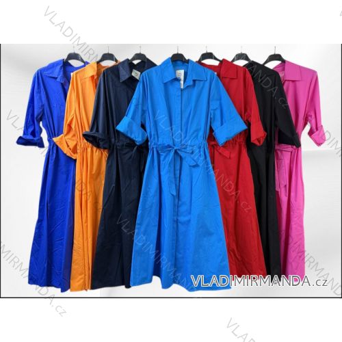 Šaty dlhé klasik 3/4 dlhý rukáv dámske (S/M/L ONE SIZE) TALIANSKA MÓDA IM525058