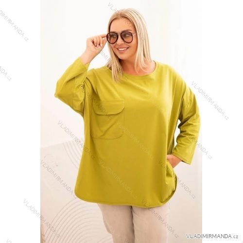 Tričko dlhý rukáv dámske nadrozmer (54/56/58 ONE SIZE) TALIANSKA MÓDA IM425564