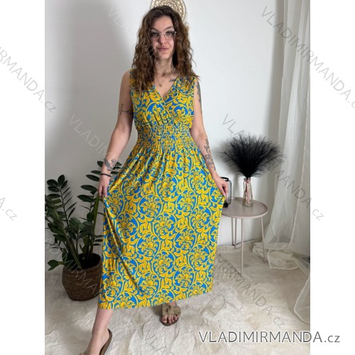 Šaty dlhé letné bez rukávu dámske Mariposa (M/L, XL/2XL) IMWDF25F1056/DUR modrá XL/2XL
