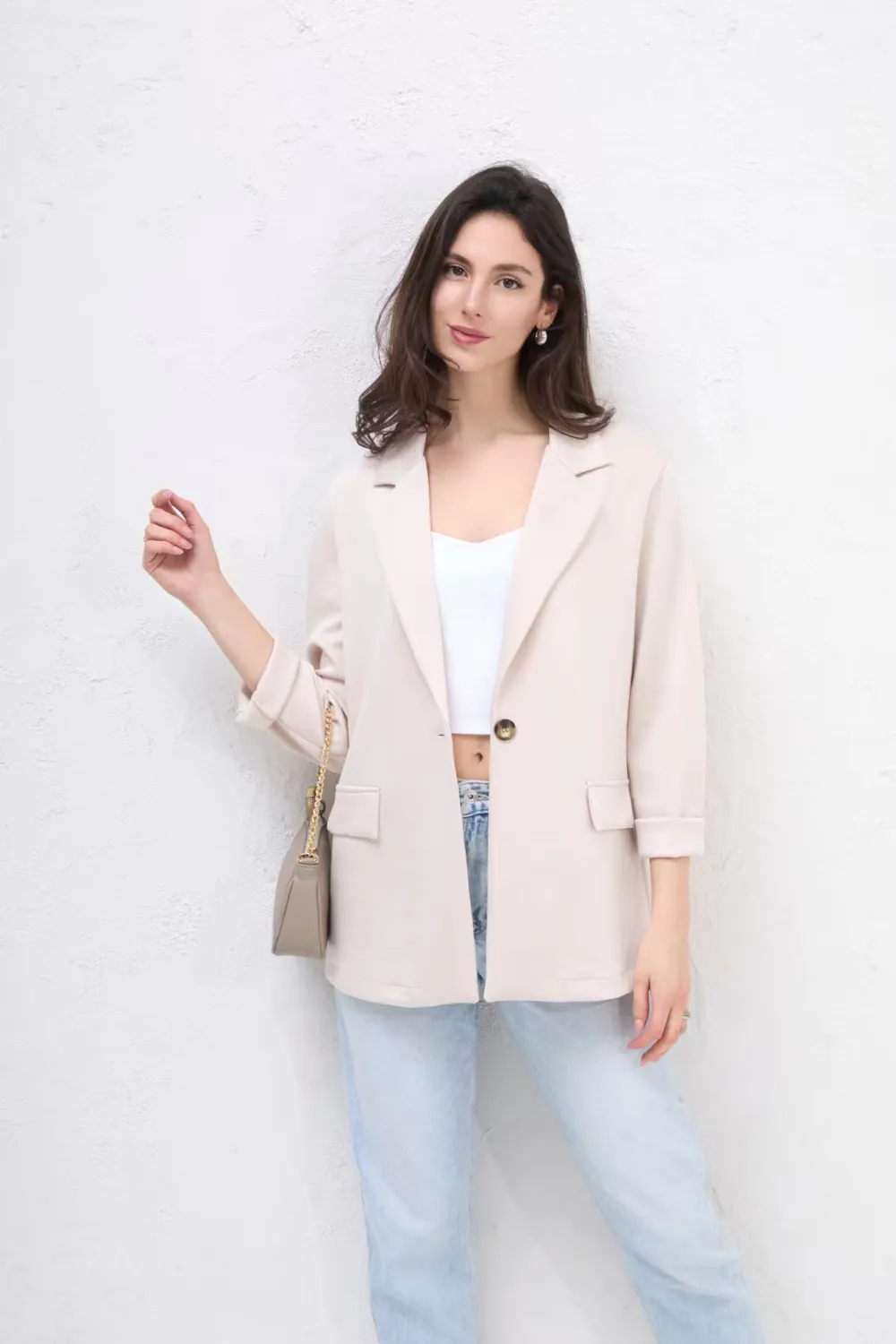 Sako elegantný dlhý rukáv dámske (S/M/L ONE SIZE) TALIANSKA MÓDA IMPLI2521454