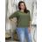 Sveter úpletový 3/4 dlhý rukáv dámske AMALIA  (M/L/XL ONE SIZE) TALIANSKA MÓDA IM5251116/DU M/L/XL modrá petrolejová