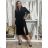 Šaty letné mušelínové krátky rukáv dámske JANET (S/M/L ONE SIZE) TALIANSKA MÓDA IMWGS232579/DU M / L čierna