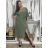 Šaty letné mušelínové krátky rukáv dámske JANET (S/M/L ONE SIZE) TALIANSKA MÓDA IMWGS232579/DU M / L zelená khaki