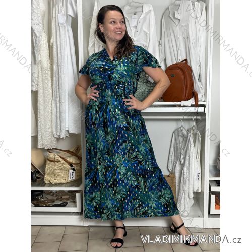 Šaty dlhé letné krátky rukáv dámske LUSISA (S/M/L ONE SIZE) TALIANSKA MÓDA IMPEM2555620-5