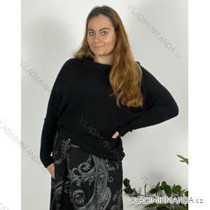 Sveter teplý dlhý rukáv dámsky nadrozmer (56/58 ONE SIZE) TALIANSKA MÓDA IMD24357/DUR