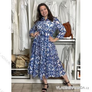 Šaty dlhé letný dlhý rukáv dámske DAINA (S/M/L ONE SIZE) TALIANSKA MÓDA IMPEM24G3205-14/DU