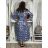 Šaty dlhé letný dlhý rukáv dámske DAINA (S/M/L ONE SIZE) TALIANSKA MÓDA IMPEM24G3205-14/DU S/M/L modrá