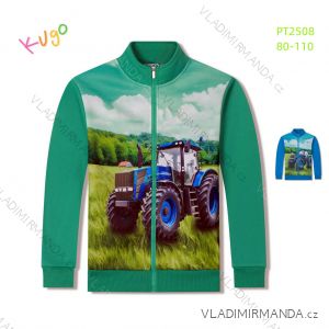 Mikina teplá na zips detská dojčenská dievčenská chlapčenská (80-110) KUGO PT2508