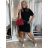 Šaty úpletové s opaskom krátky rukáv dámske nadrozmer DITA (M/L/XL ONE SIZE) TALIANSKA MÓDA IM425555 ZS5290