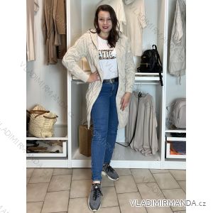 Cardigan pletený teplý dlhý rukáv dámsky (S/M/L ONE SIZE) TALIANSKA MÓDA IMD221886/DR