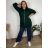 Mikina na zips s kapucňou dlhý rukáv dámska nadrozmer (3XL/4XL ONE SIZE) TALIANSKA MóDA IM423048/DU 3XL / 4XL čierna
