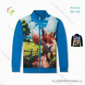 Mikina teplá na zips dlhý rukáv detská chlapčenská (98-128) KUGO PT2512